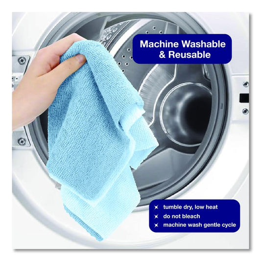 Microfiber Towel Roll, 11.5 x 11.5, Blue, 20 Towels/Roll