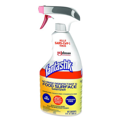 No Rinse Disinfectant and Food Surface Sanitizer, Unscented, 32 oz Trigger Spray Bottle, 8/Carton