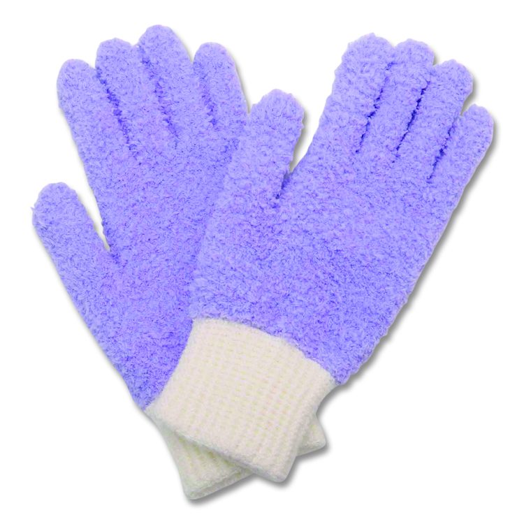 Four-Piece Dusting Set, Extendable Duster, Flexible Wand, 2 Gloves, Purple