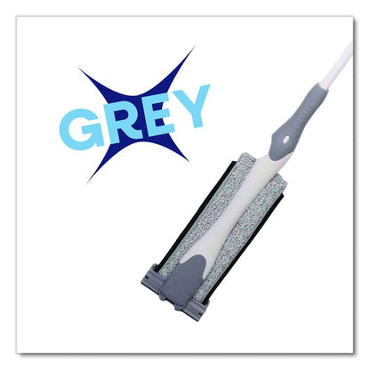 4-in-1 Squeegee Mop, 4.5 x 14.5 Orange/Gray Microfiber Heads, 53" White/Gray Polyamide/Polyester Handle