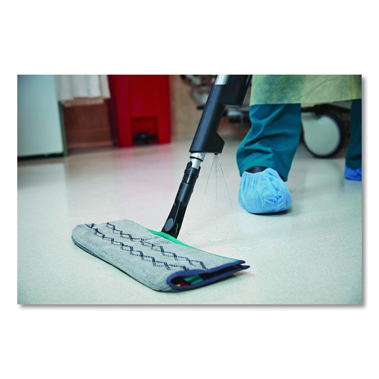 Executive Microfiber Single-Sided Flat Mop Frame, 3.5 x 17, Aluminum, Black/Silver