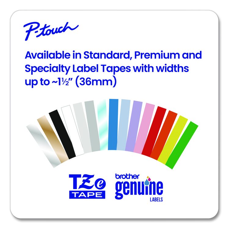 TZe Standard Adhesive Laminated Labeling Tape, 0.47" x 26.2 ft, Black on Clear