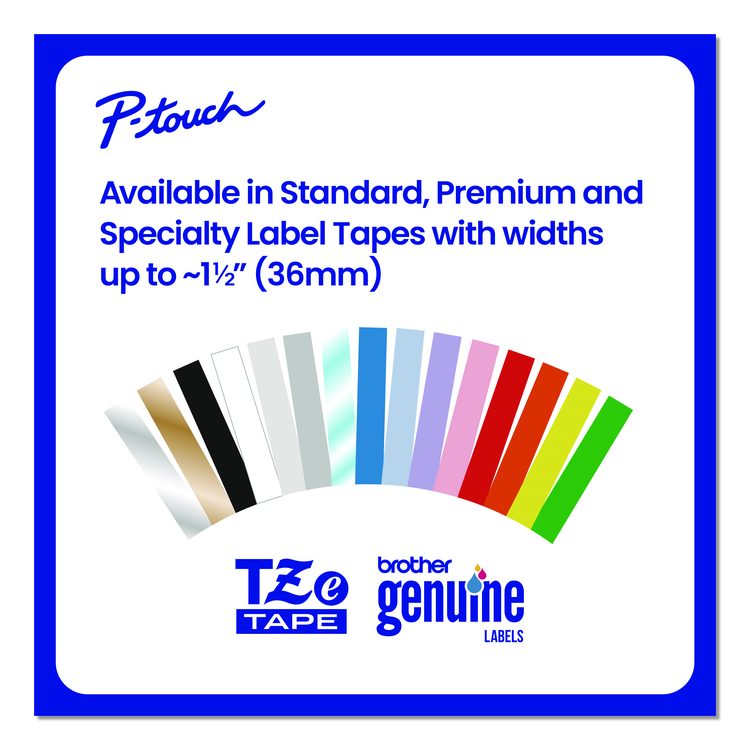 TZe Standard Adhesive Laminated Labeling Tapes, 0.47" x 26.2 ft, Black on White, 2/Pack