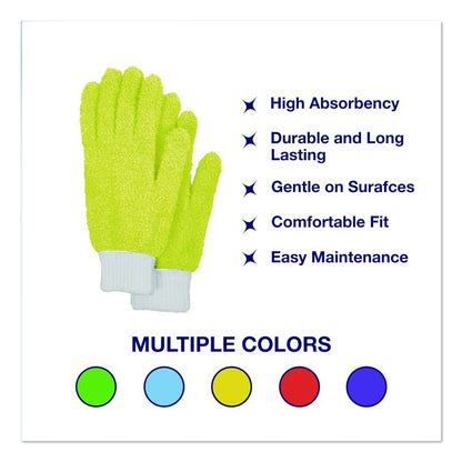 Microfiber Dusting Gloves and Mitts, Yellow with White Cuffs, 2 Gloves, 2 Mitts