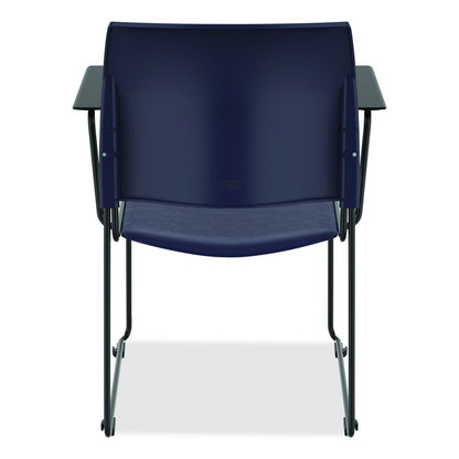 8700 Series Cafetorium Chair With Armrests, Supports Up to 500 lb, 18" Seat Ht, Blue Seat/Back, Black Base, 4/CT, 2 CT/Bundle