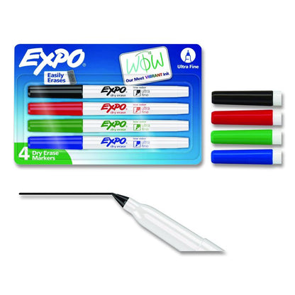 Low-Odor Dry-Erase Marker, Extra-Fine Bullet Tip, Assorted Colors, 4/Pack