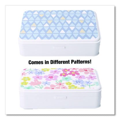 Pencil Case, Floral Pattern, 2 Compartments, 5" x 8.75" x 2.75", Pink/Yellow/Green