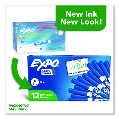 Low-Odor Dry-Erase Marker, Fine Bullet Tip, Blue, Dozen