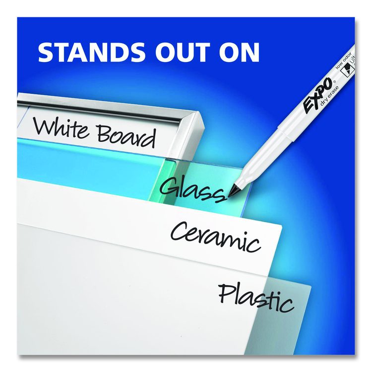 Low-Odor Dry Erase Marker Office Value Pack, Extra-Fine Bullet Tip, Black, 36/Pack