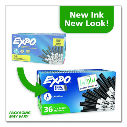 Low-Odor Dry Erase Marker Office Value Pack, Extra-Fine Bullet Tip, Black, 36/Pack