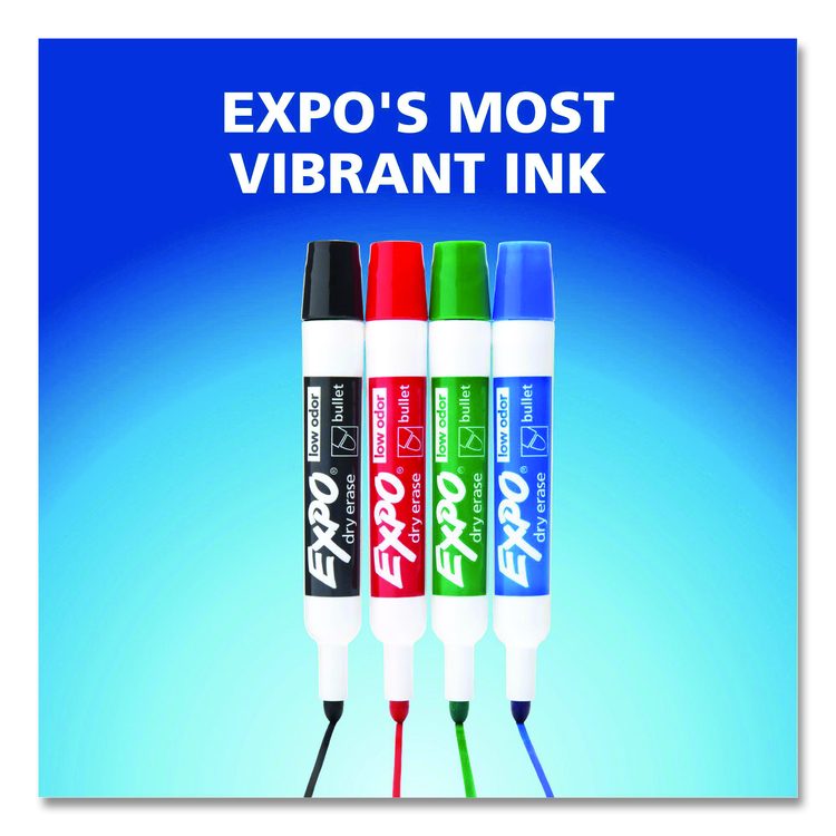 Low-Odor Dry-Erase Marker, Medium Bullet Tip, Blue, Dozen