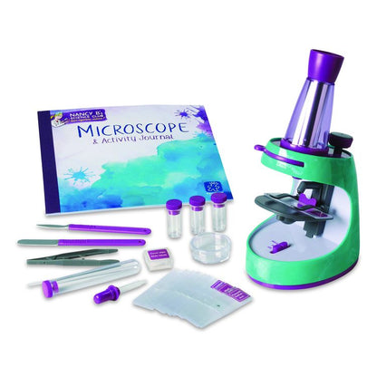 Nancy B's Science Club Microscope and Activity Journal, Ages 8 and Up, 30x to 400x Magnification, 8.7 x 9.2 x 4.3, Blue