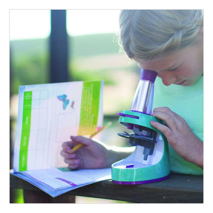 Nancy B's Science Club Microscope and Activity Journal, Ages 8 and Up, 30x to 400x Magnification, 8.7 x 9.2 x 4.3, Blue