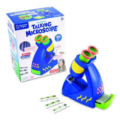 GeoSafari Jr. Talking Microscope, Ages 3 to 5, 5x Magnification, Blue