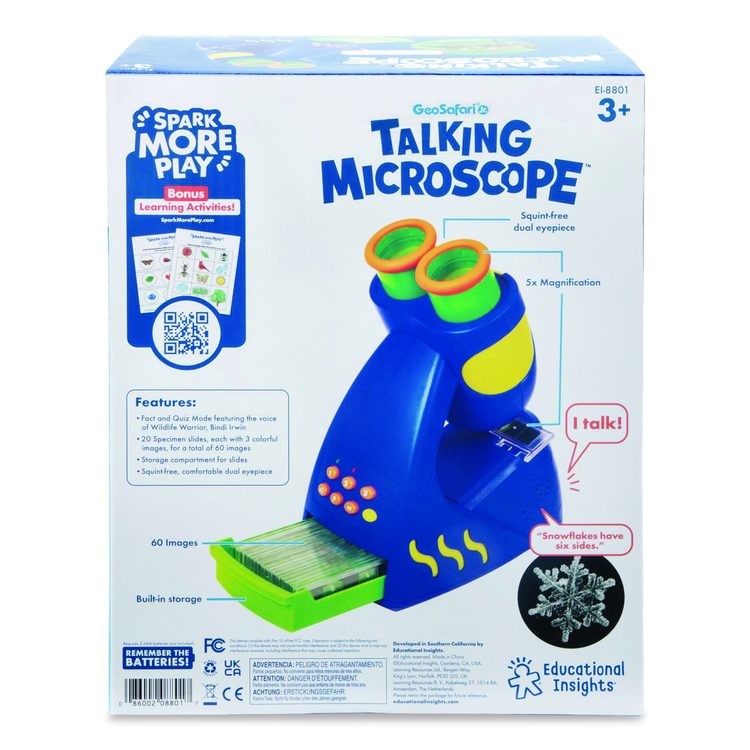 GeoSafari Jr. Talking Microscope, Ages 3 to 5, 5x Magnification, Blue