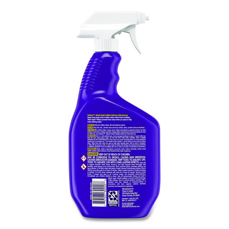 Plus Bleach Mold and Mildew Stain Remover, Citrus Scent, 30 oz Trigger Spray Bottle, 8/Carton