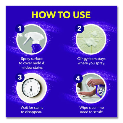 Plus Bleach Mold and Mildew Stain Remover, Citrus Scent, 30 oz Trigger Spray Bottle, 8/Carton