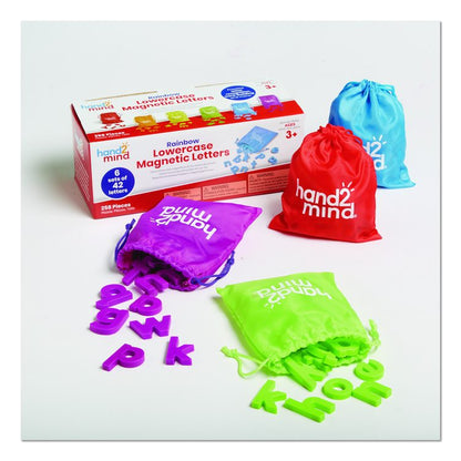Rainbow Lowercase Magnetic Letters, 1.5" Tall, Assorted Color Characters, 6 Sets of 42 Pieces