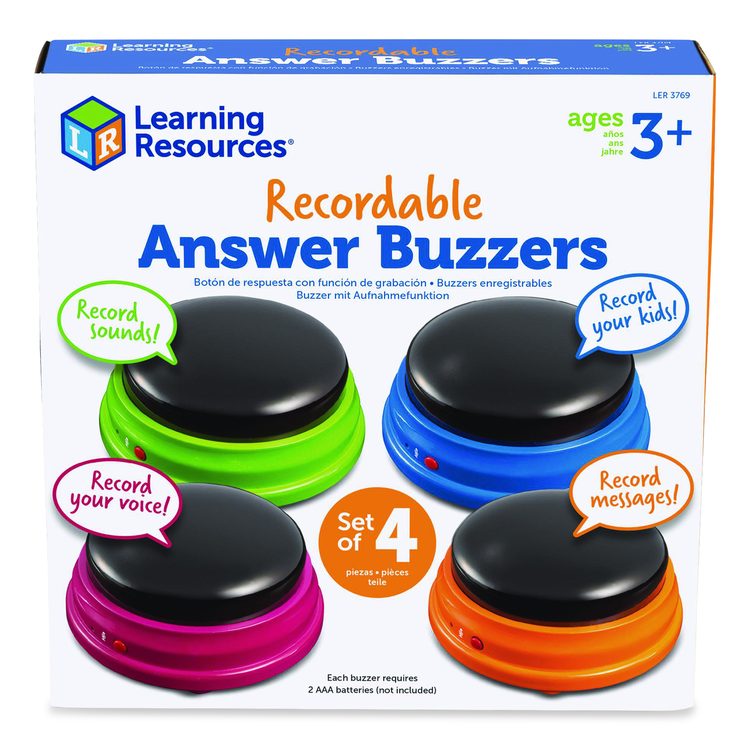 Recordable Answer Buzzers, Ages 3 and Up, 4 Buzzers