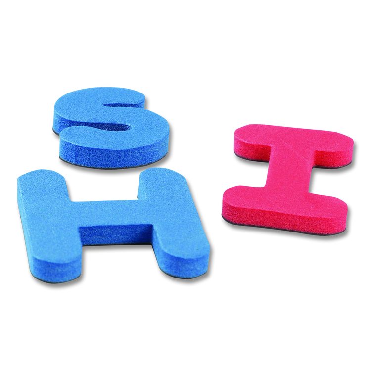 Soft Foam Magnetic Learning Letters, 1.5" Tall, Assorted Color Characters, 104 Pieces