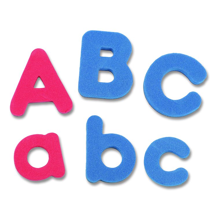 Soft Foam Magnetic Learning Letters, 1.5" Tall, Assorted Color Characters, 104 Pieces