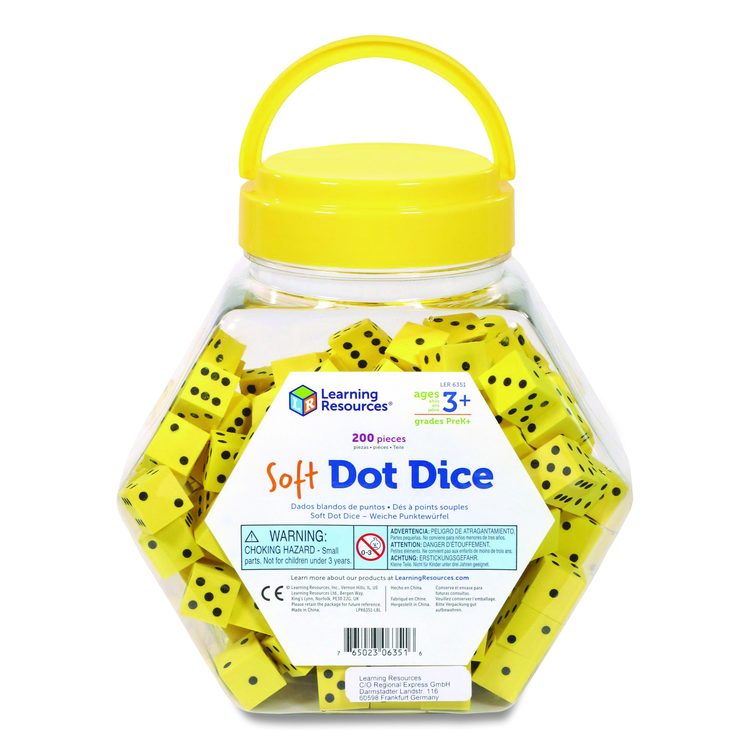 Soft Foam Dot Dice, Grades Pre-K to 1, 200 Pieces