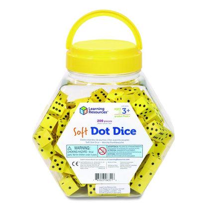 Soft Foam Dot Dice, Grades Pre-K to 1, 200 Pieces