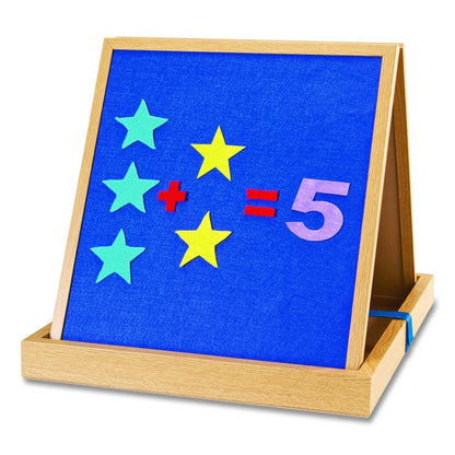 Double-Sided Tabletop Easel, 15.75" x 17.5", White/Blue Surface
