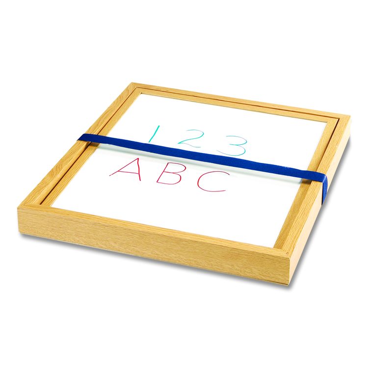 Double-Sided Tabletop Easel, 15.75" x 17.5", White/Blue Surface