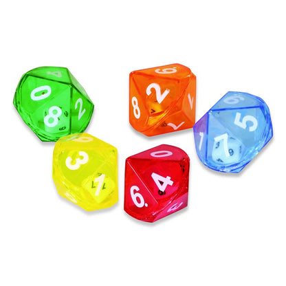 10-Sided Double-Decahedra Dice in Dice, Ages 6 to 10, 72 Dice