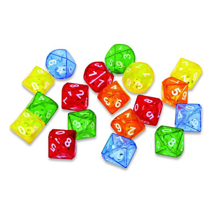 10-Sided Double-Decahedra Dice in Dice, Ages 6 to 10, 72 Dice
