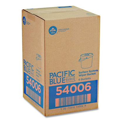 Pacific Blue Select Surface System Bucket, 7.8 x 7.8 x 7, White/Blue, 6/Carton
