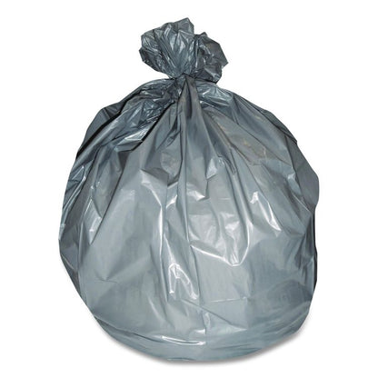 Linear Low-Density Can Liners, 45 gal, 1.1 mil, 40" x 46", Gray, Flat Pack, 125/Carton