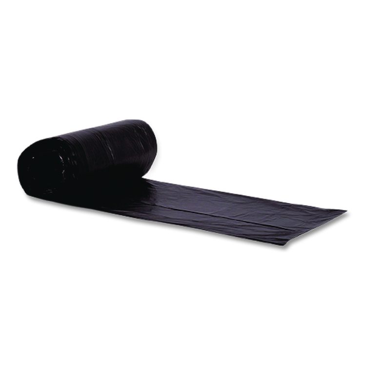 Linear Low-Density Can Liners, 33 gal, 1.5 mil, 33" x 39", Black, Flat Pack, 250/Carton