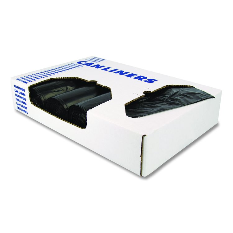 Linear Low-Density Can Liners, 96 gal, 2 mil, 57" x 75", Black, 50/Carton