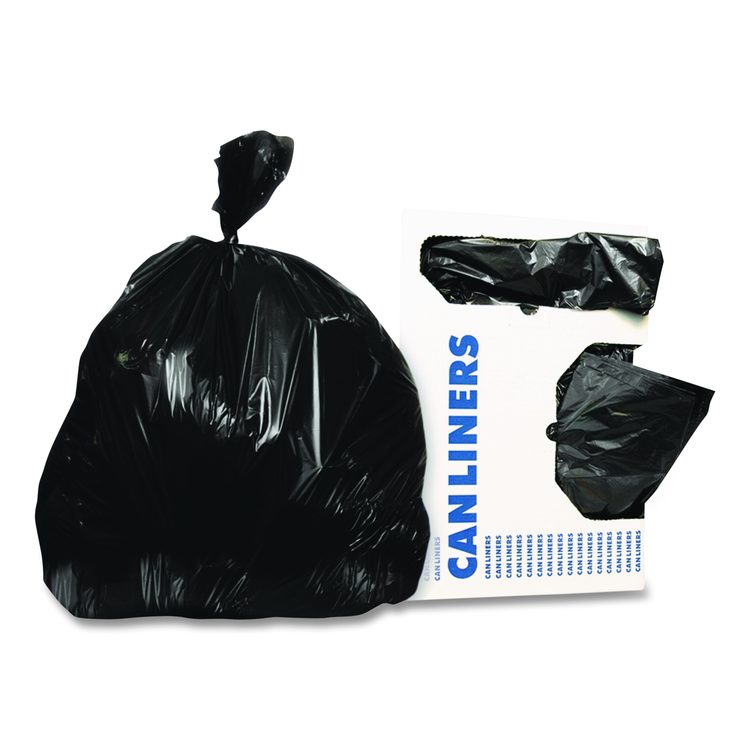 Linear Low-Density Can Liners, 96 gal, 2 mil, 57" x 75", Black, 50/Carton