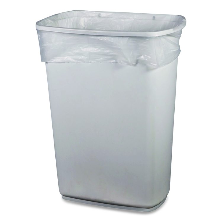 Linear Low-Density Can Liners, 56 gal, 2 mil, 43" x 48", Clear, Flat Pack, 100/Carton