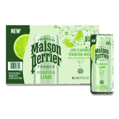Maison Perrier Sparkling Water,11.15 oz Can, Lime, 8 Cans/Box