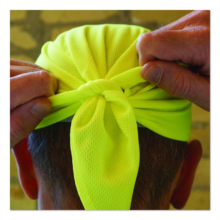 Chill-Its 6615 High-Performance Bandana Doo Rag with Terry Cloth Sweatband, One Size Fits Most, Lime