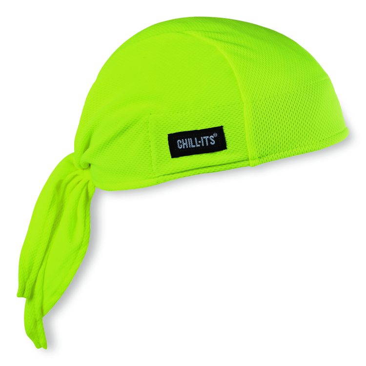 Chill-Its 6615 High-Performance Bandana Doo Rag with Terry Cloth Sweatband, One Size Fits Most, Lime
