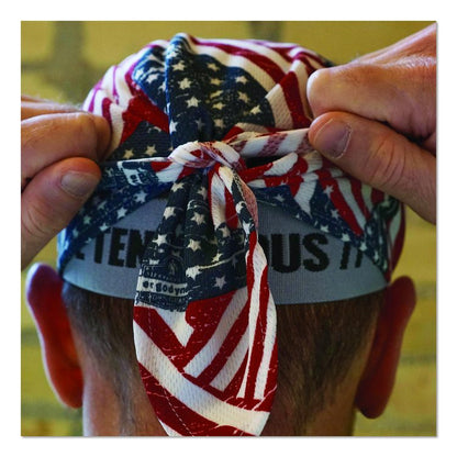 Chill-Its 6615 High-Performance Bandana Doo Rag with Terry Cloth Sweatband, One Size Fits Most, Stars and Stripes