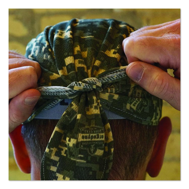 Chill-Its 6615 High-Performance Bandana Doo Rag with Terry Cloth Sweatband, One Size Fits Most, Camo