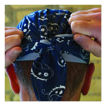 Chill-Its 6615 High-Performance Bandana Doo Rag with Terry Cloth Sweatband, One Size Fits Most, Navy Western