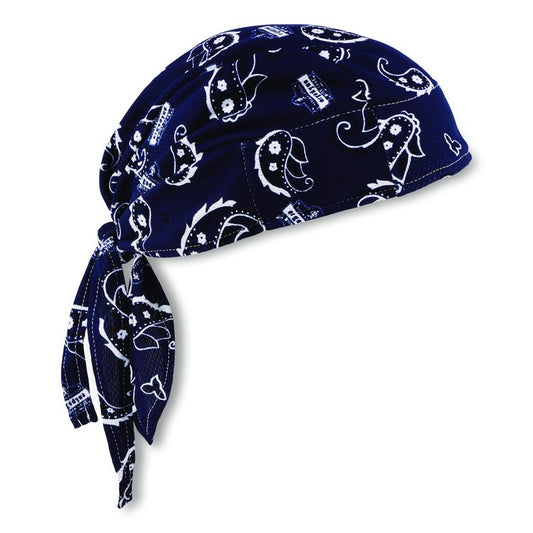 Chill-Its 6615 High-Performance Bandana Doo Rag with Terry Cloth Sweatband, One Size Fits Most, Navy Western