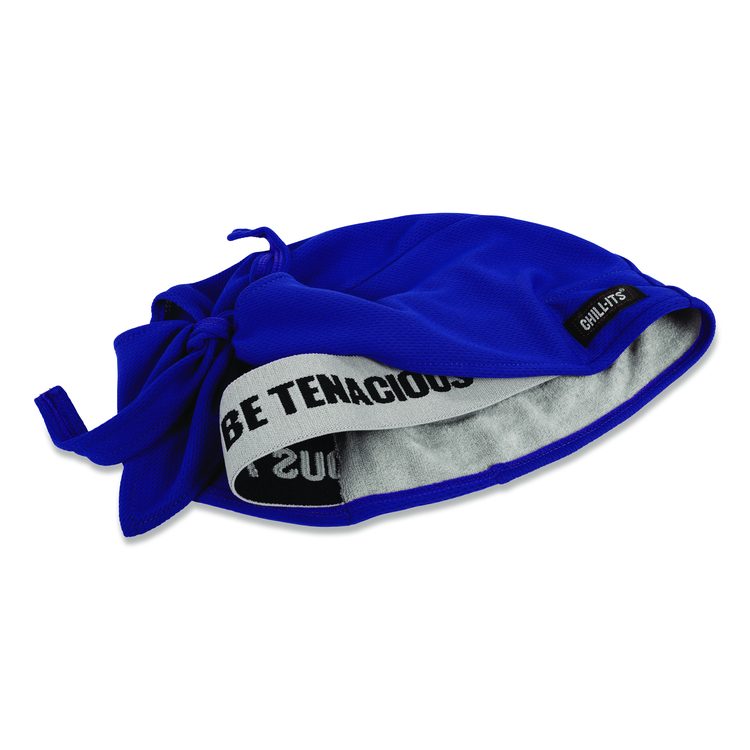 Chill-Its 6615 High-Performance Bandana Doo Rag with Terry Cloth Sweatband, One Size Fits Most, Blue