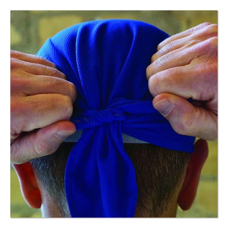 Chill-Its 6615 High-Performance Bandana Doo Rag with Terry Cloth Sweatband, One Size Fits Most, Blue