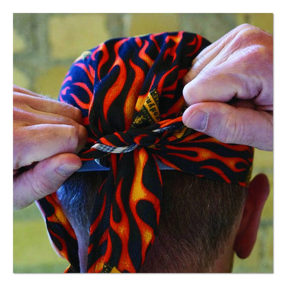 Chill-Its 6615 High-Performance Bandana Doo Rag with Terry Cloth Sweatband, One Size Fits Most, Flames