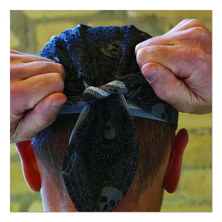 Chill-Its 6615 High-Performance Bandana Doo Rag with Terry Cloth Sweatband, One Size Fits Most, Skulls