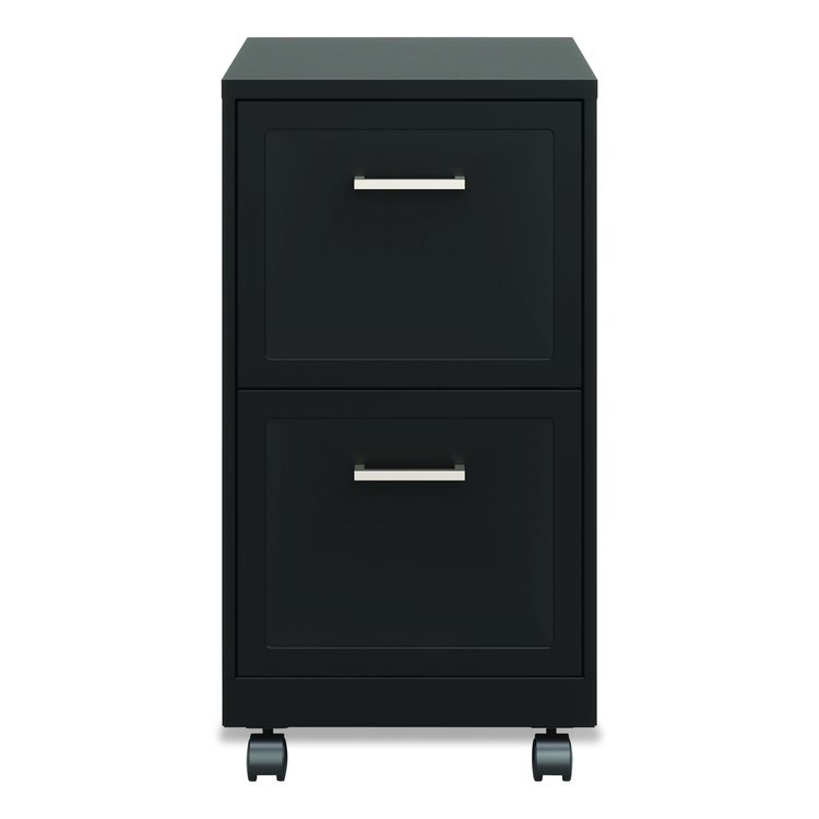 Two-Drawer Mobile Vertical File, 2 Letter-Size File Drawers, 14.25 x 18 x 26.7, Black