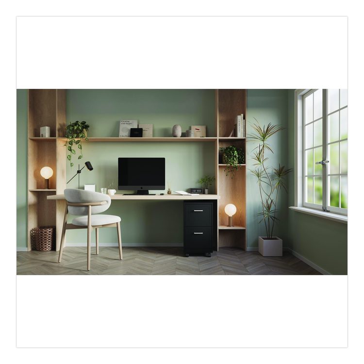 Two-Drawer Mobile Vertical File, 2 Letter-Size File Drawers, 14.25 x 18 x 26.7, Black